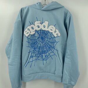 Sp5der hoodie sky blue new without tags medium